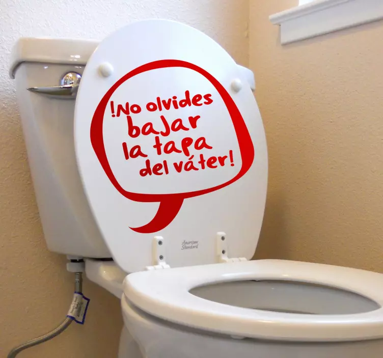 Vinilo decorativo texto taza váter - TenVinilo