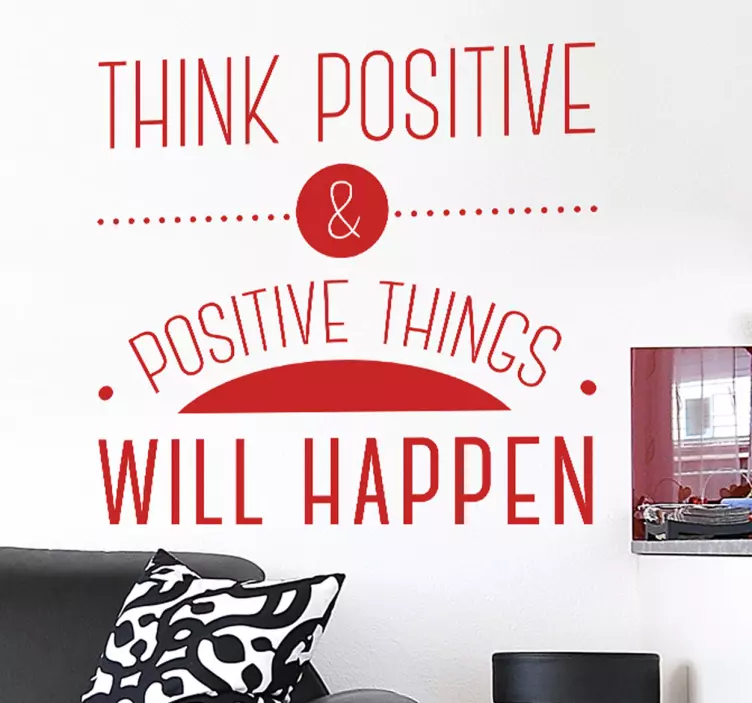 Vinilo pared frase motivadora think positive - TenVinilo