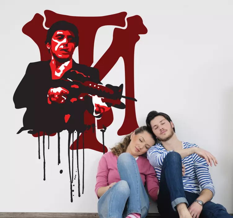 Vinilo decorativo Tony Montana sangre - TenVinilo