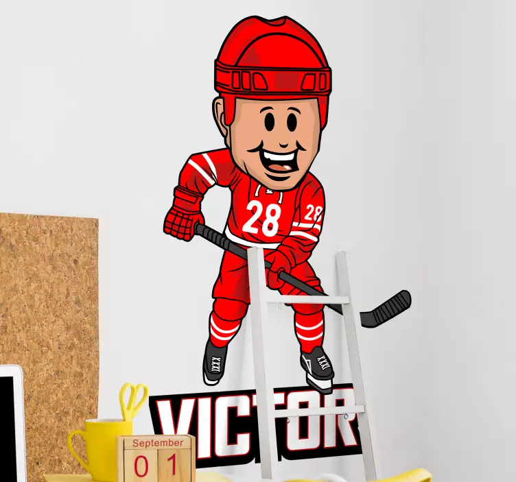 Vinilo deporte figura de jugador de hockey - TenVinilo