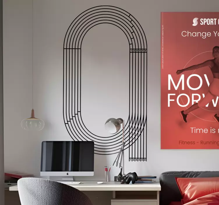 Vinilo habitación juvenil deporte pista de carreras - TenVinilo