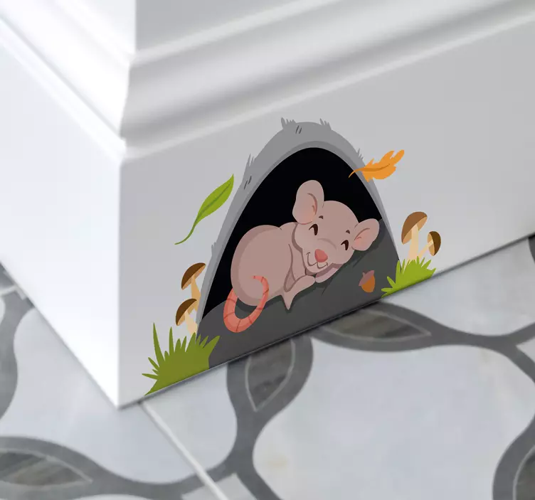 Vinilo dormitorio infantil casa del señor ratón - TenVinilo