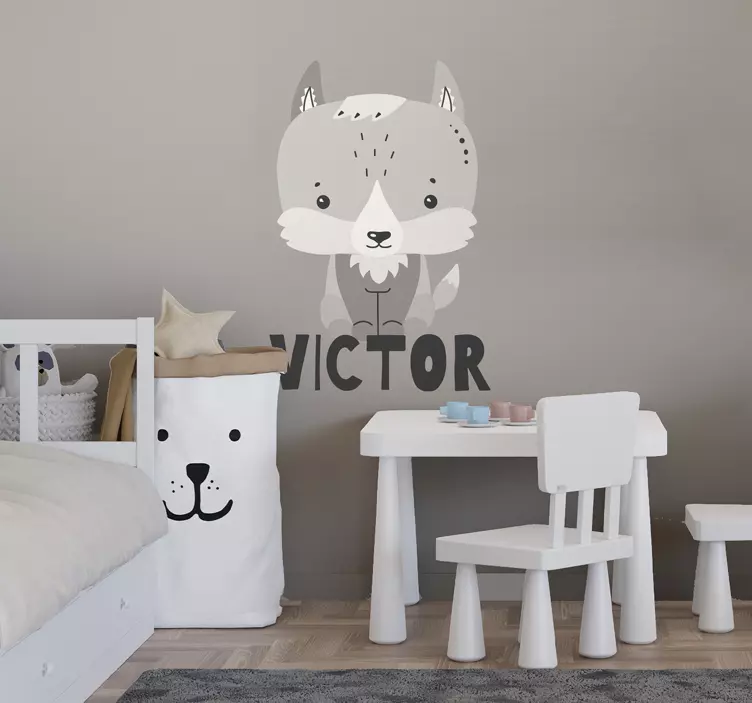 Vinilo infantil coyote nombre personalizado - TenVinilo