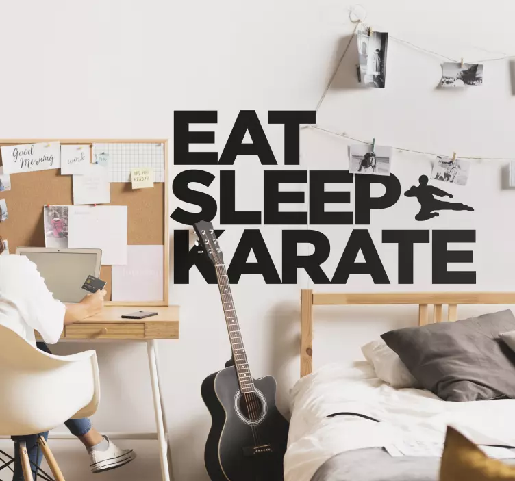 Vinilo eat sleep karate - TenVinilo