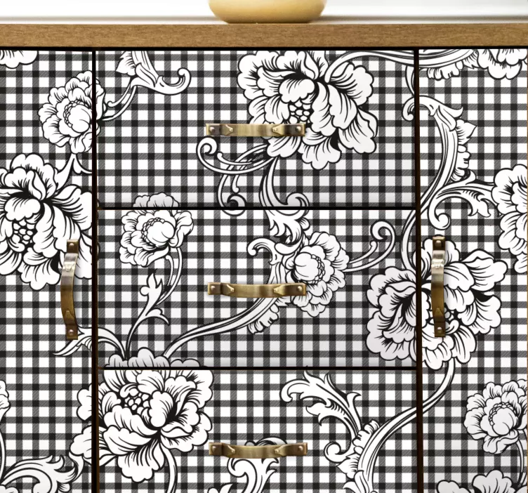 Vinilo efecto textura arreglo floral sofisticado - TenVinilo