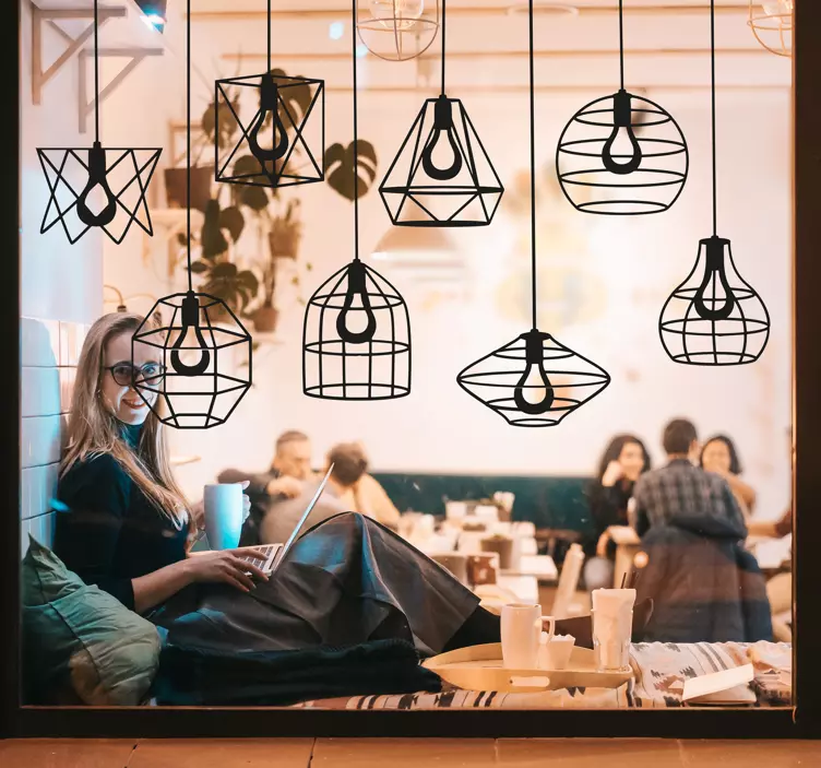 Vinilo para cristal ventana bombillas y lámparas - TenVinilo