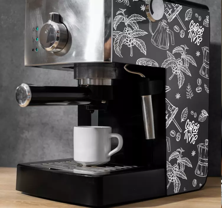 Vinilo electrodoméstico Drawn coffee elements - TenVinilo
