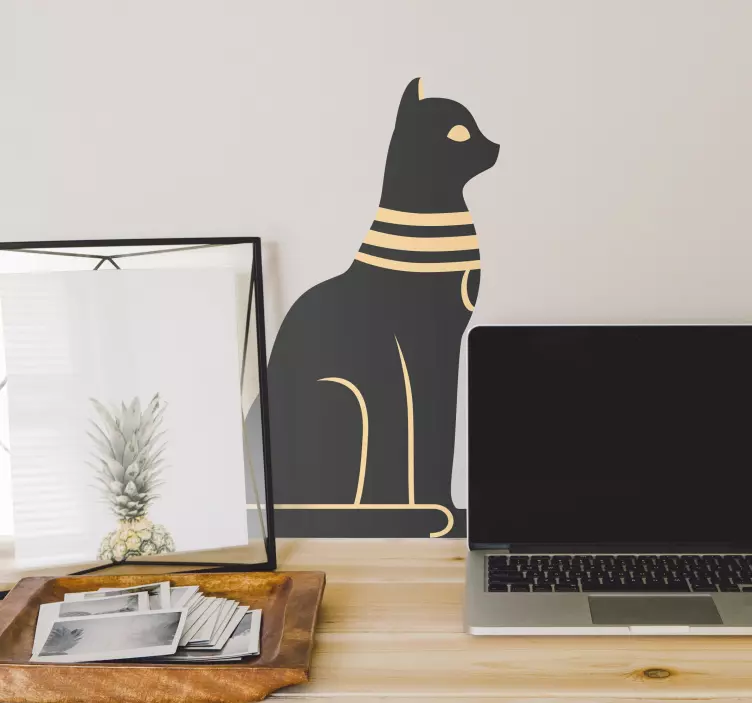 Vinilo elegante silueta de gato - TenVinilo
