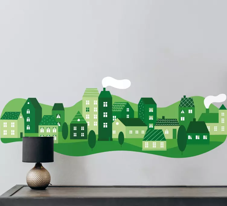 Vinilo encantador pueblo verde - TenVinilo