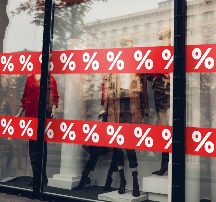 Vinilo rebajas cenefa con símbolos de descuento - TenVinilo