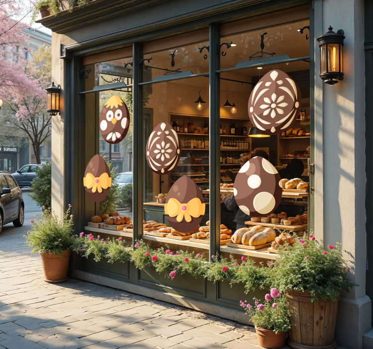 Vinilo escaparate huevos de pascua de chocolate - TenVinilo