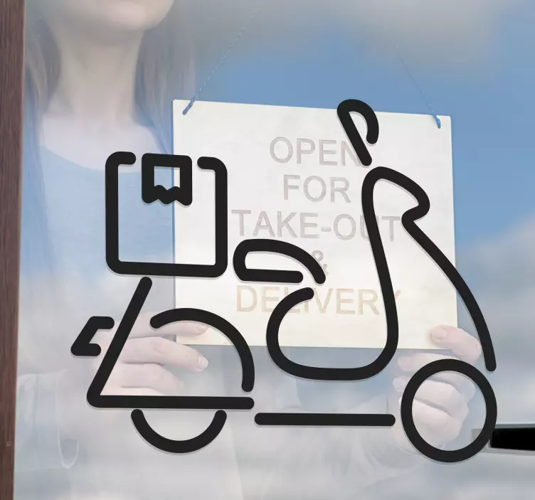 Vinilo escaparate icono de entrega de scooter - TenVinilo