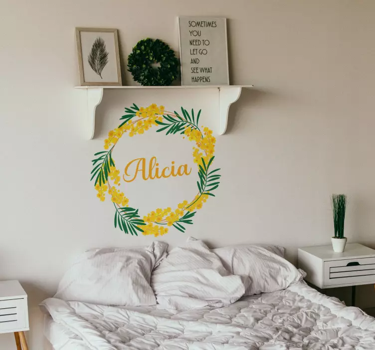 Vinilo flores Adhesivo redondeado Mimosa - TenVinilo