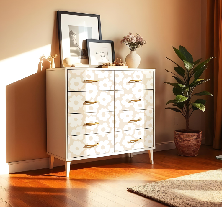 Vinilo flores amapola blanca - TenVinilo