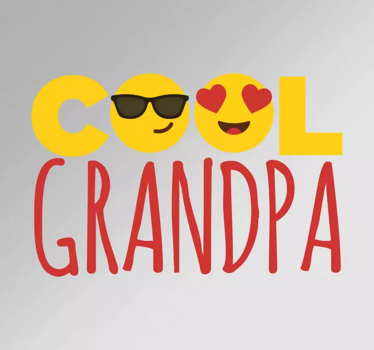 Vinilo frase abuelo genial con emojis - TenVinilo