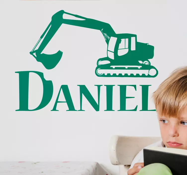 Vinilo frase excavadora de niños - TenVinilo