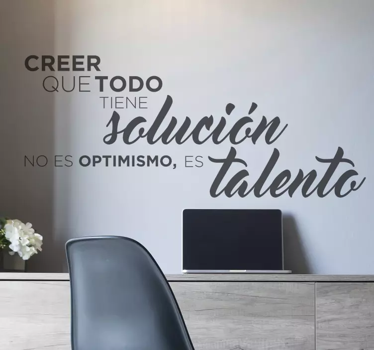 Vinilo pared frase motivadora talento - TenVinilo