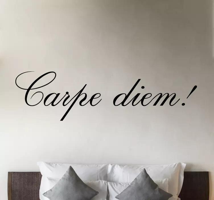 Vinilo frase motivadora carpe diem letra fina - TenVinilo