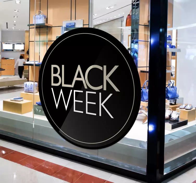 Vinilo escaparate frase promo black week - TenVinilo