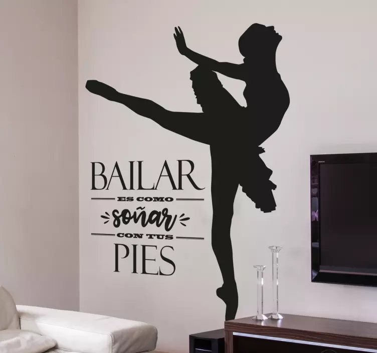 Vinilo pared salón frases bailar es soñar - TenVinilo