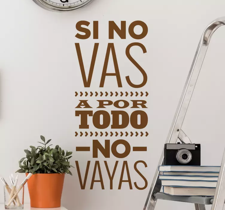 Vinilo frases motivacionales a por todo - TenVinilo