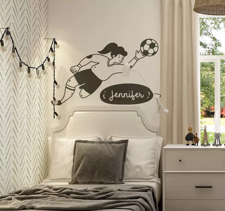 Vinilo fútbol portera personalizable - TenVinilo