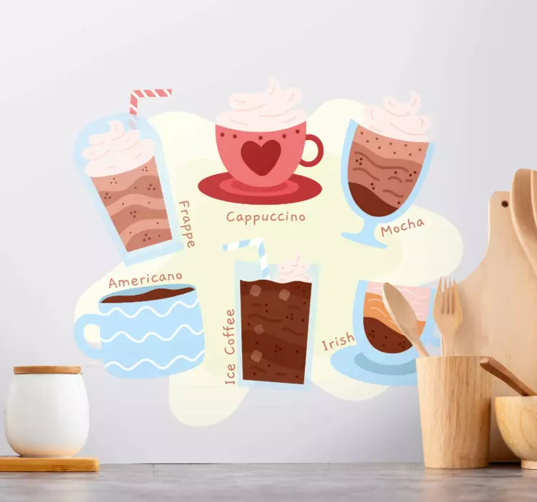 Vinilo gastronomía variedades y sabores del café - TenVinilo