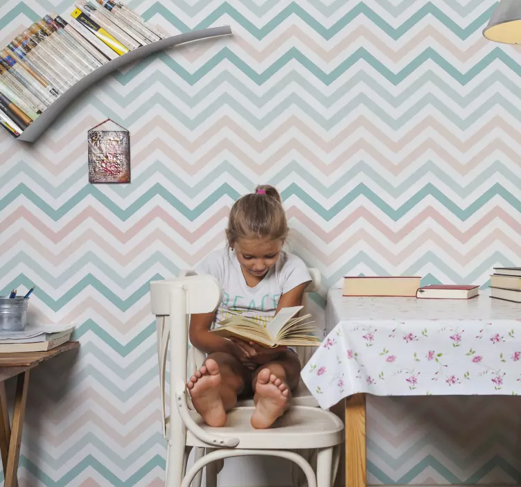 Vinilo geométrico con patrón de chevron - TenVinilo