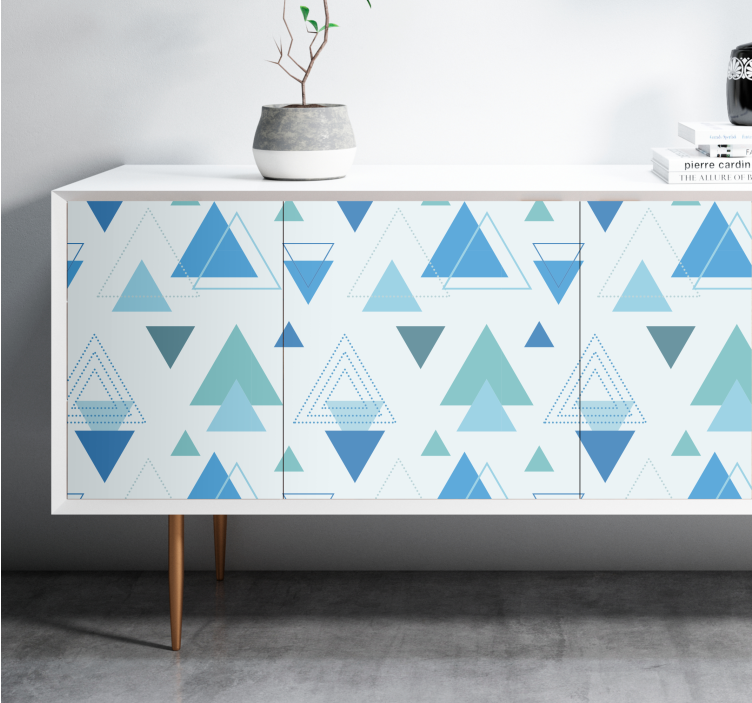 Papel para forrar muebles patrón de triángulo azul - TenVinilo
