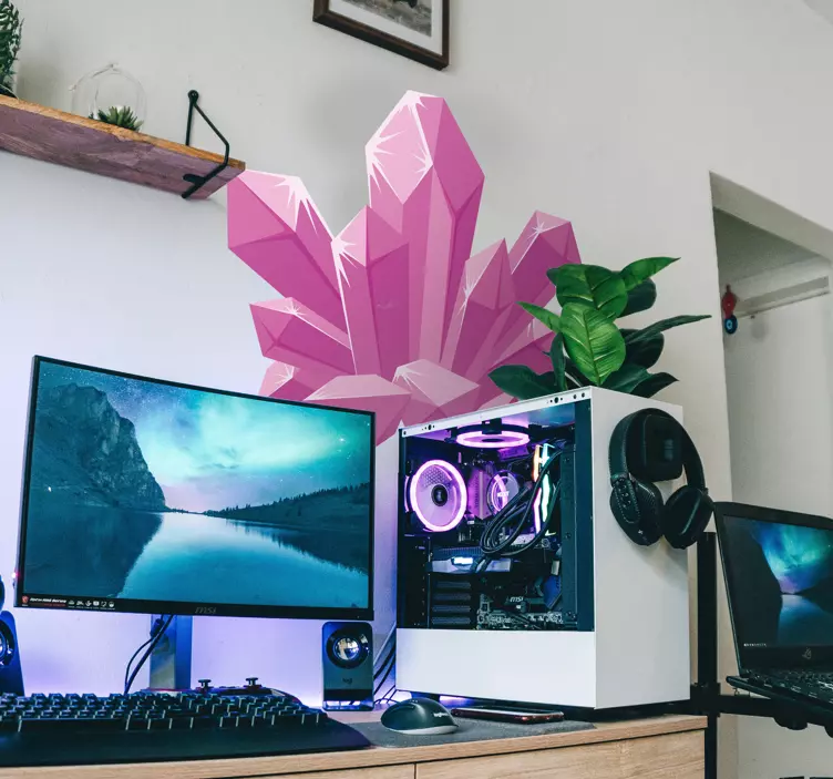 Vinilo habitación juvenil cuarzos de cristal - TenVinilo