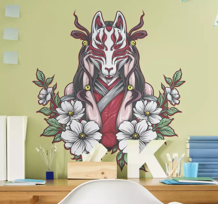 Vinilo juvenil mujer loba de anime - TenVinilo