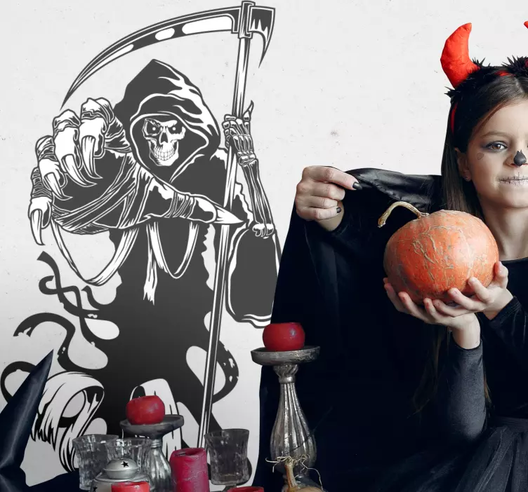 Vinilo Halloween figura de la parca - TenVinilo