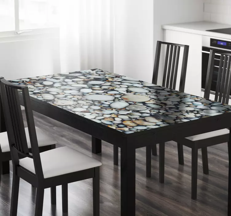 Vinilo para comedor mesas textura guijarros - TenVinilo