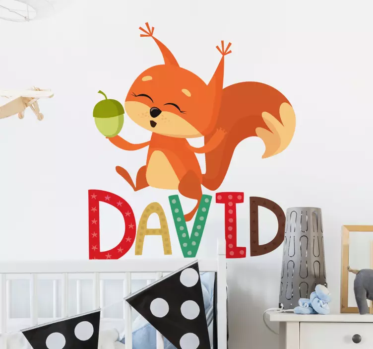 Vinilo ilustración personalizable con ardilla - TenVinilo