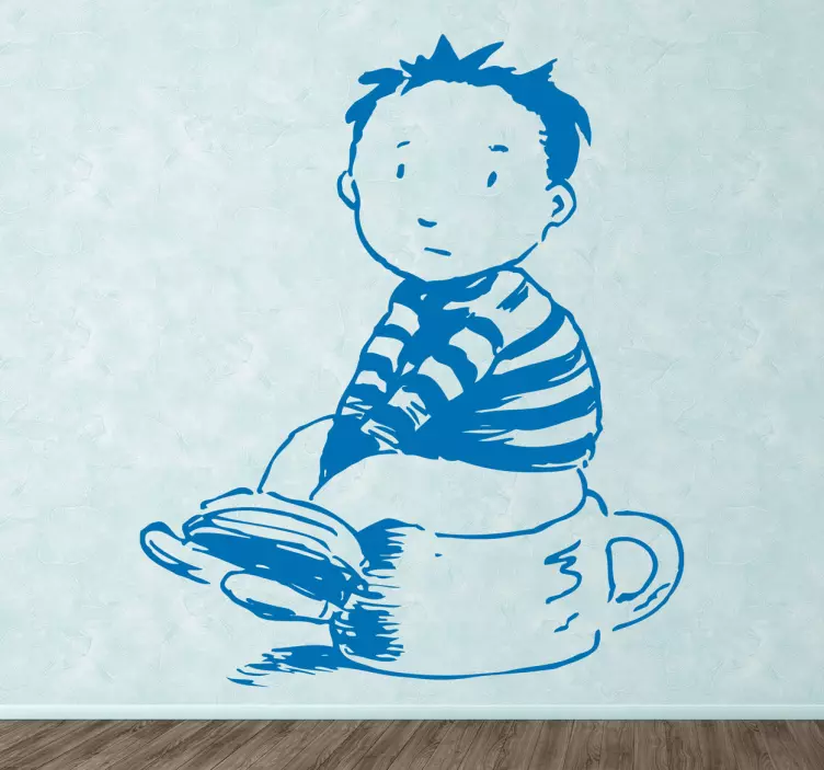 Vinilo infantil bebé haciendo popó - TenVinilo