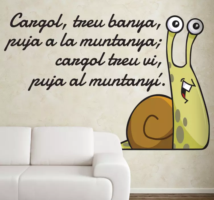 Vinilo infantil cargol treu banya - TenVinilo