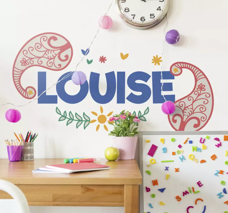 Vinilo infantil decoración de nombre personalizada - TenVinilo