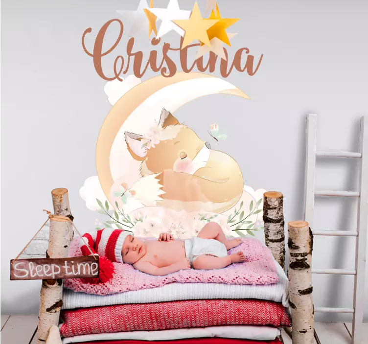 Vinilo infantil diseño de zorro personalizado - TenVinilo