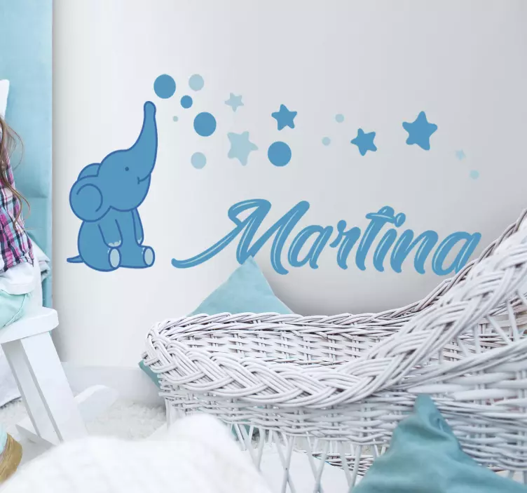 Vinilo de ilustración de elefante infantil - TenVinilo