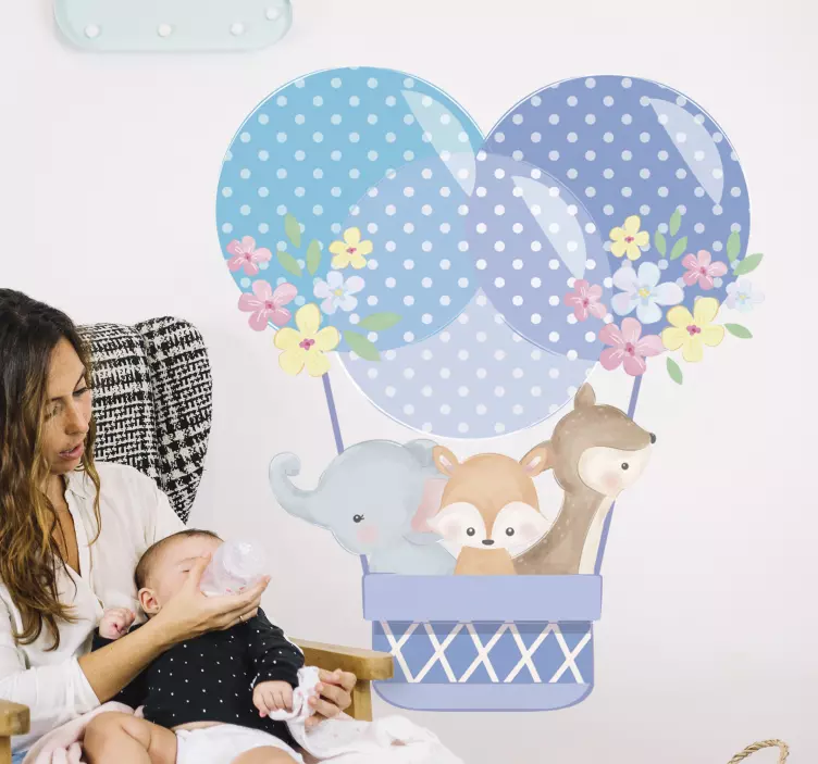 Vinilo infantil globos de animales caprichosos - TenVinilo