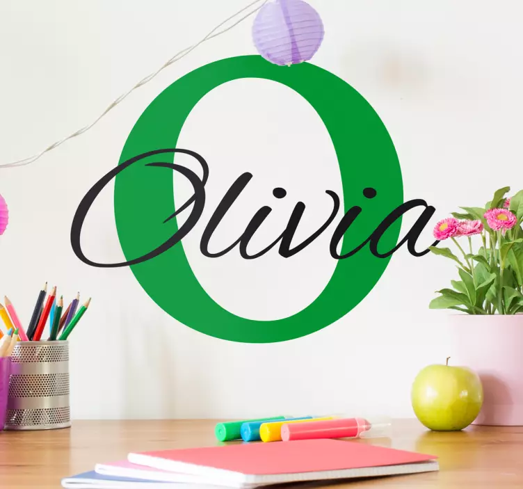 Vinilo infantil inicial y nombre - TenVinilo