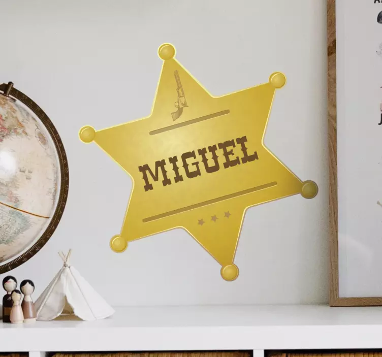 Vinilo infantil insignia de sheriff para niños - TenVinilo