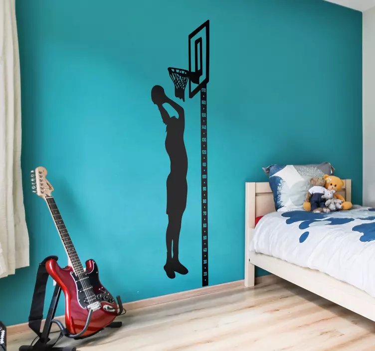 Vinilo infantil medidor basket - TenVinilo