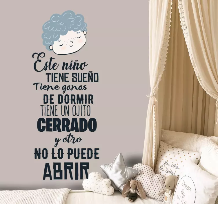 Vinilo infantil Nana Este niño tiene sueño - TenVinilo