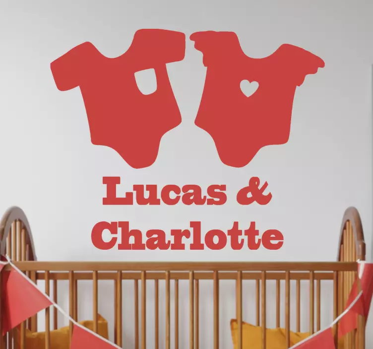 Vinilo infantil nombres para habitaciones de gemelos - TenVinilo
