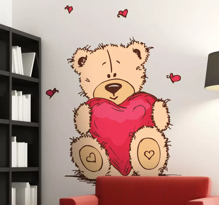 Vinilo infantil peluche con amor - TenVinilo
