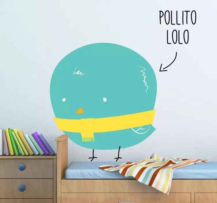Vinilo infantil pollito Lolo malito - TenVinilo