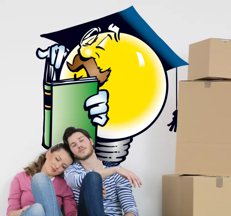 Vinilo infantil profesor bombilla - TenVinilo