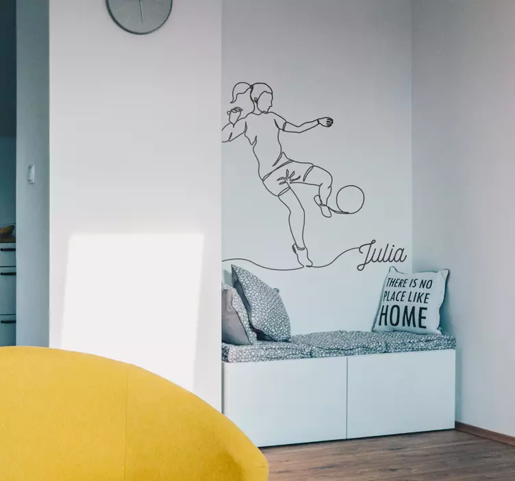 Vinilo fútbol jugadora minimalista - TenVinilo