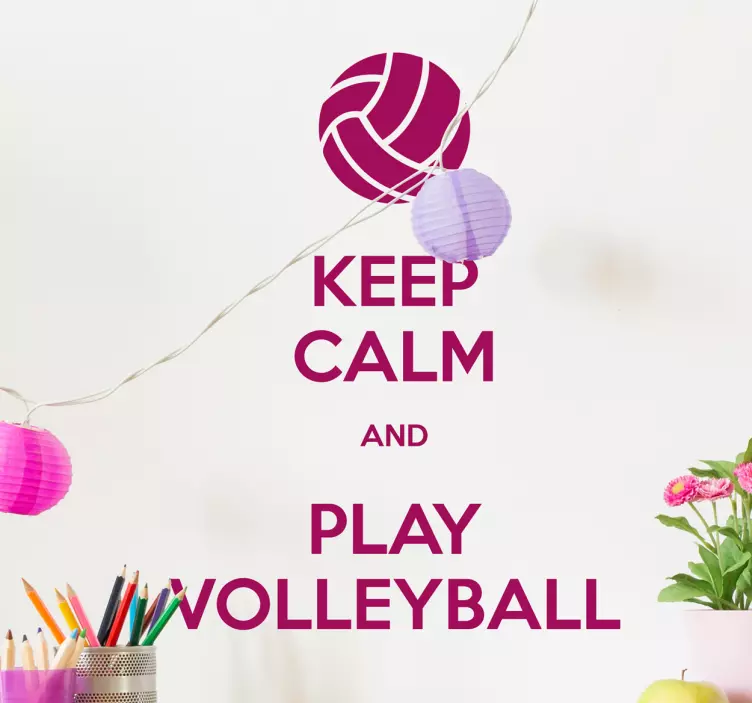 Vinilo Keep calm volleyball texto - TenVinilo